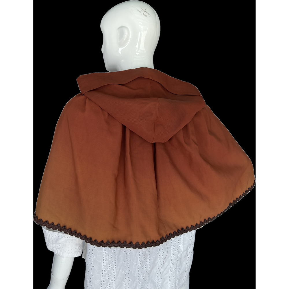 VTG Movie Costume Burnt Orange Hooded Capulet - Picture 9 of 16